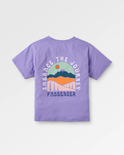 Outlook Recycled Cotton Oversized T-Shirt - Retro Purple - Flatlay