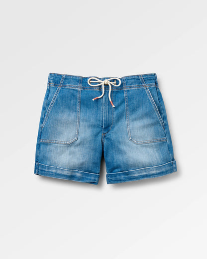 Carriso Denim Short - Light Wash Denim - Flatlay