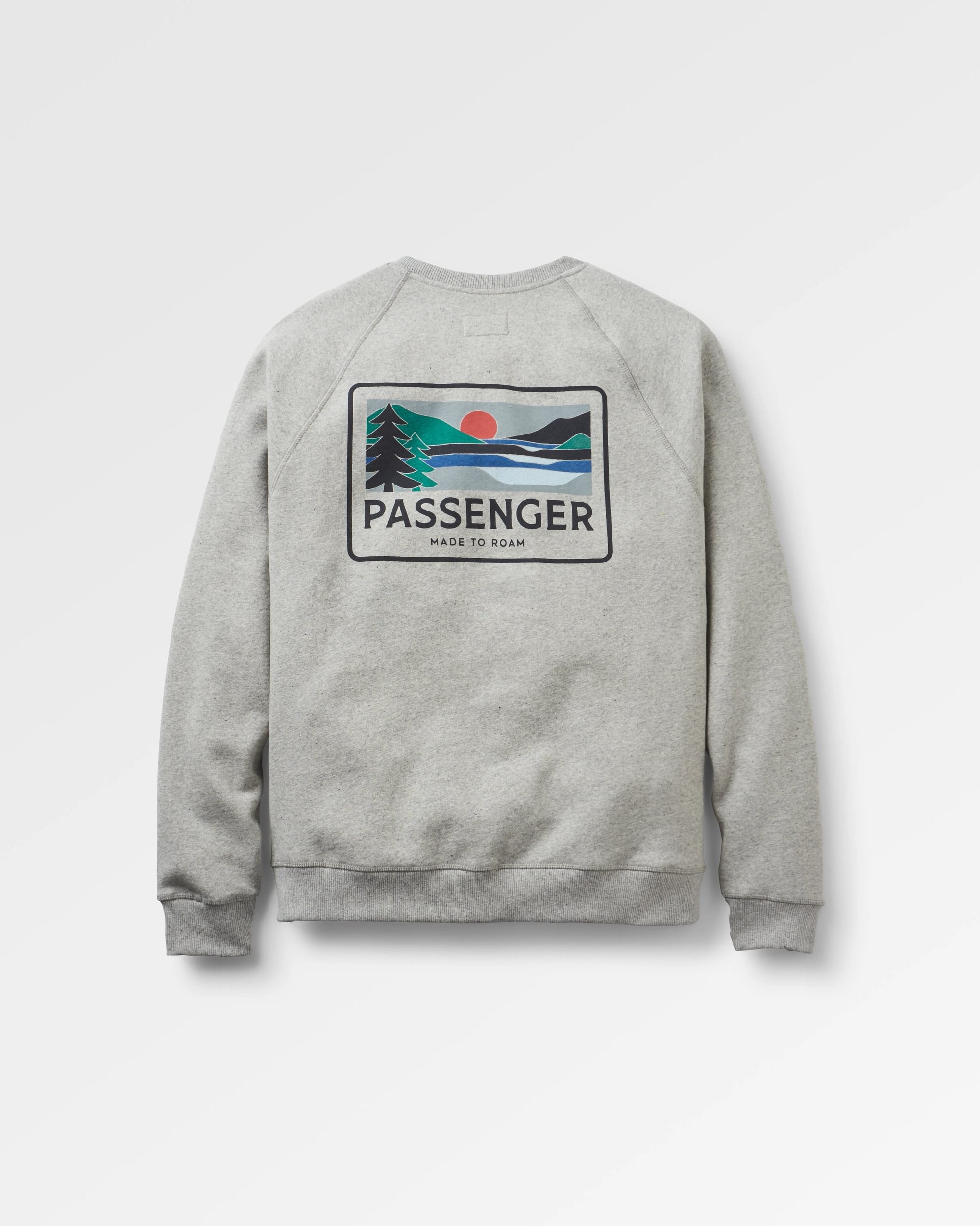 Roamer Men's Organic Cotton Sweatshirt - Grey Marl - Flatlay