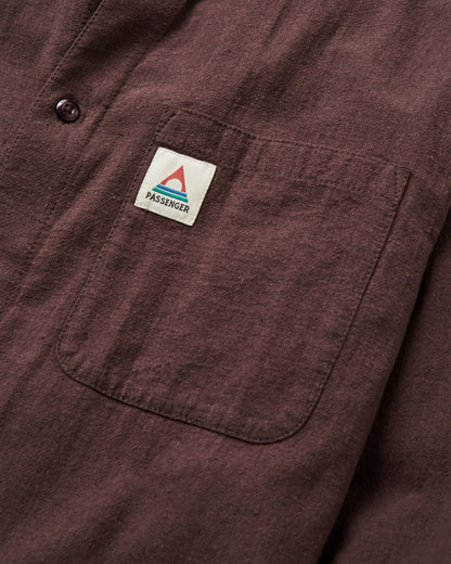 Arica Textured Organic Cotton Shirt - Espresso - Flatlay