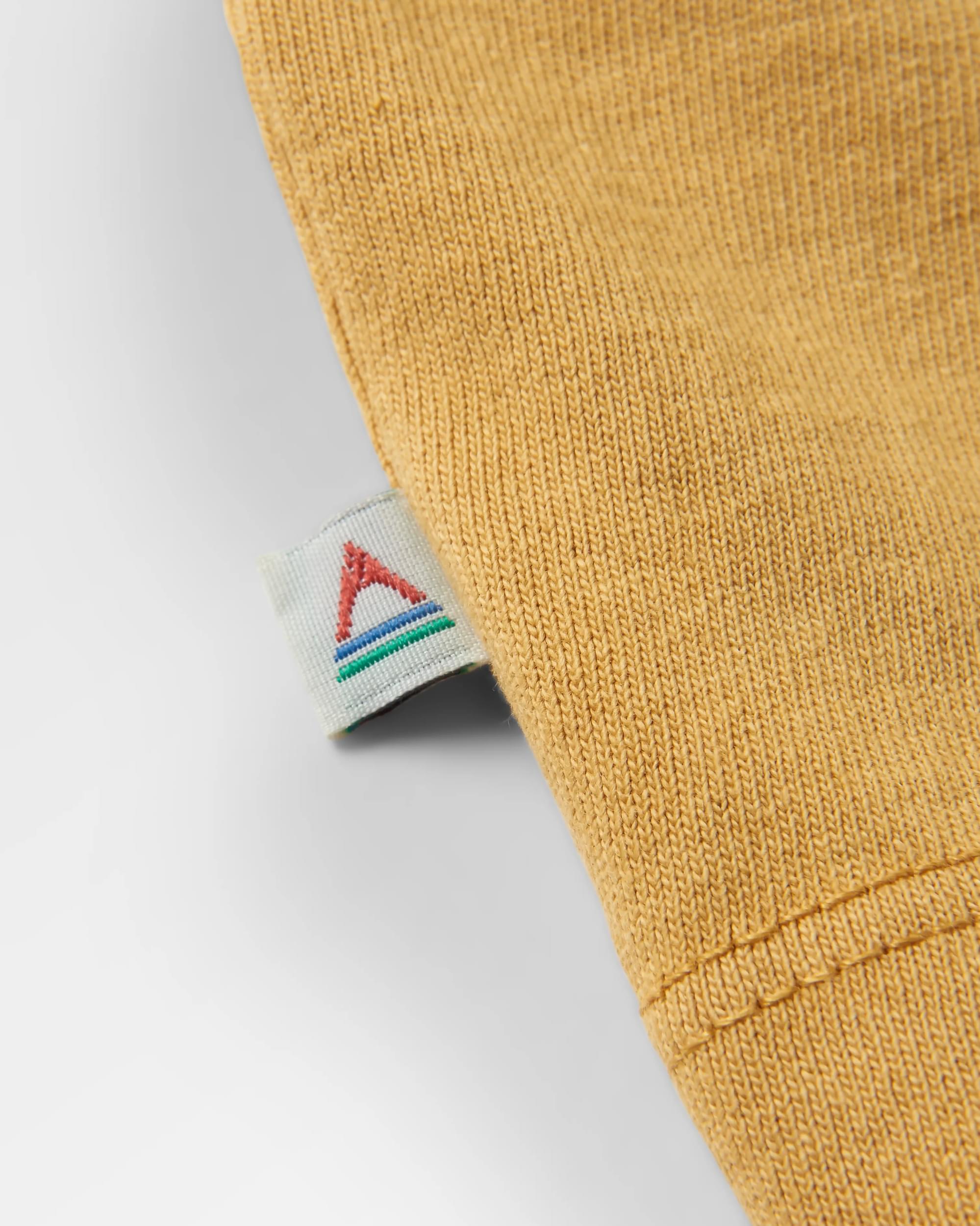 Elbio Recycled Relaxed Fit T-Shirt - Mustard Gold - Flatlay