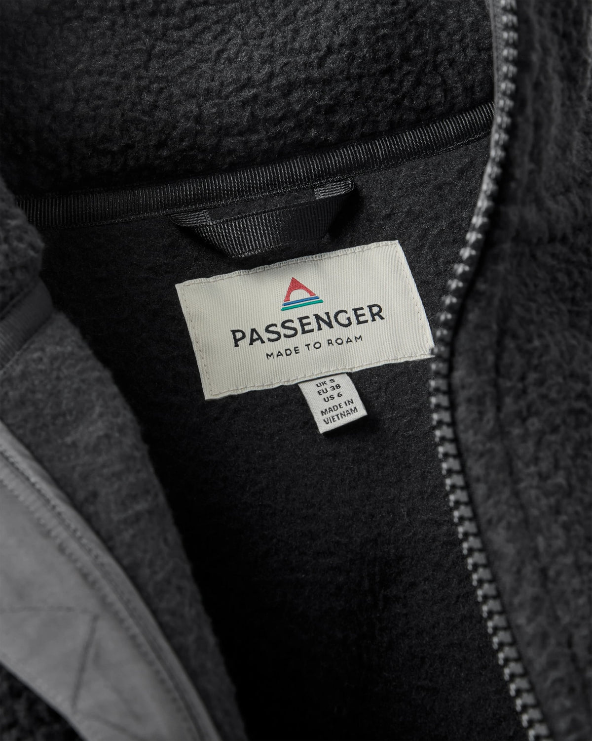 Home Full Zip Sherpa Fleece - Black - Flatlay