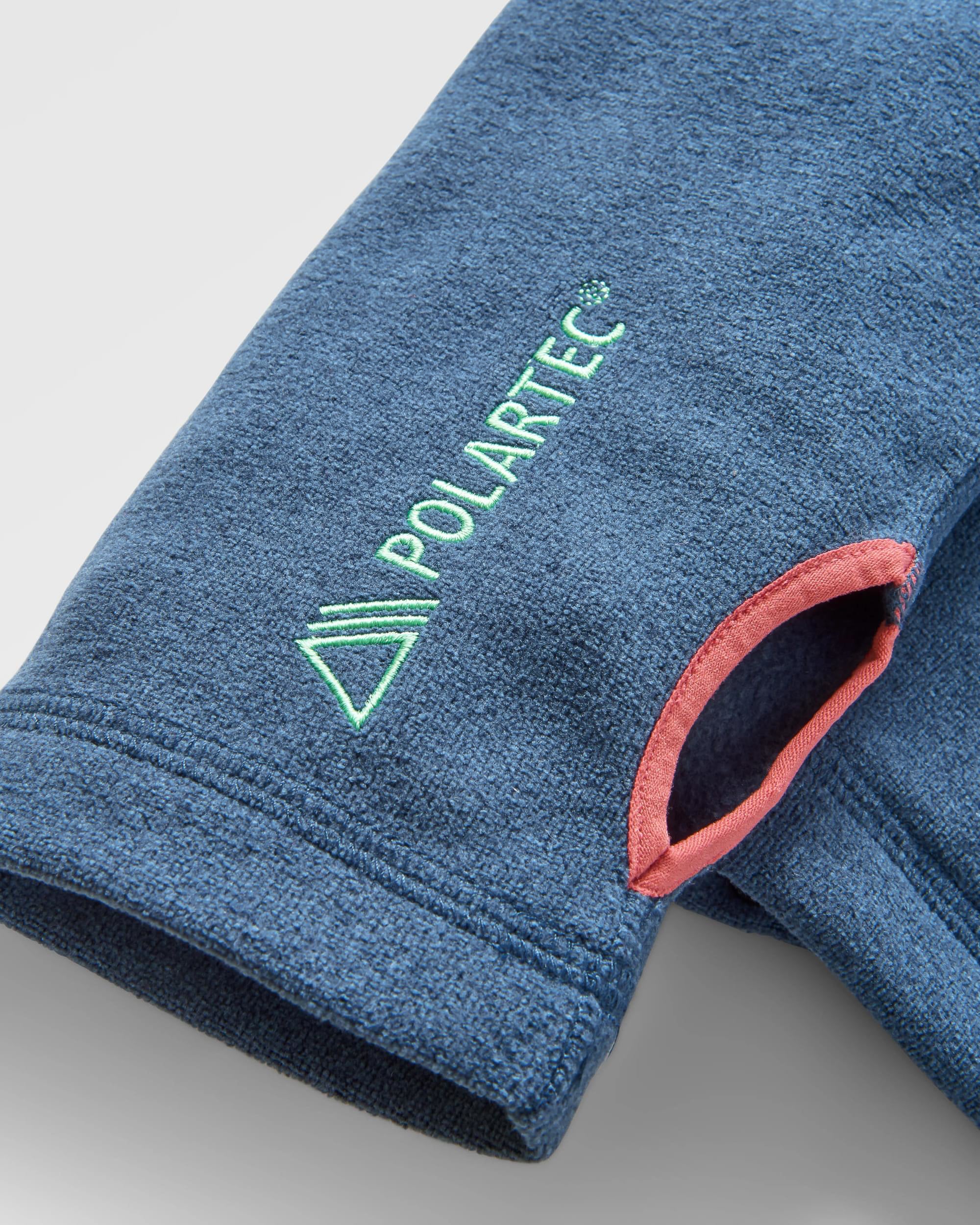Pinegrove Recycled Polartec® Fleece Hoodie - Dark Denim Marl - Flatlay