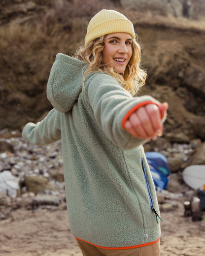 North Coast Full Zip Sherpa Fleece - Pistachio - Lifestyle