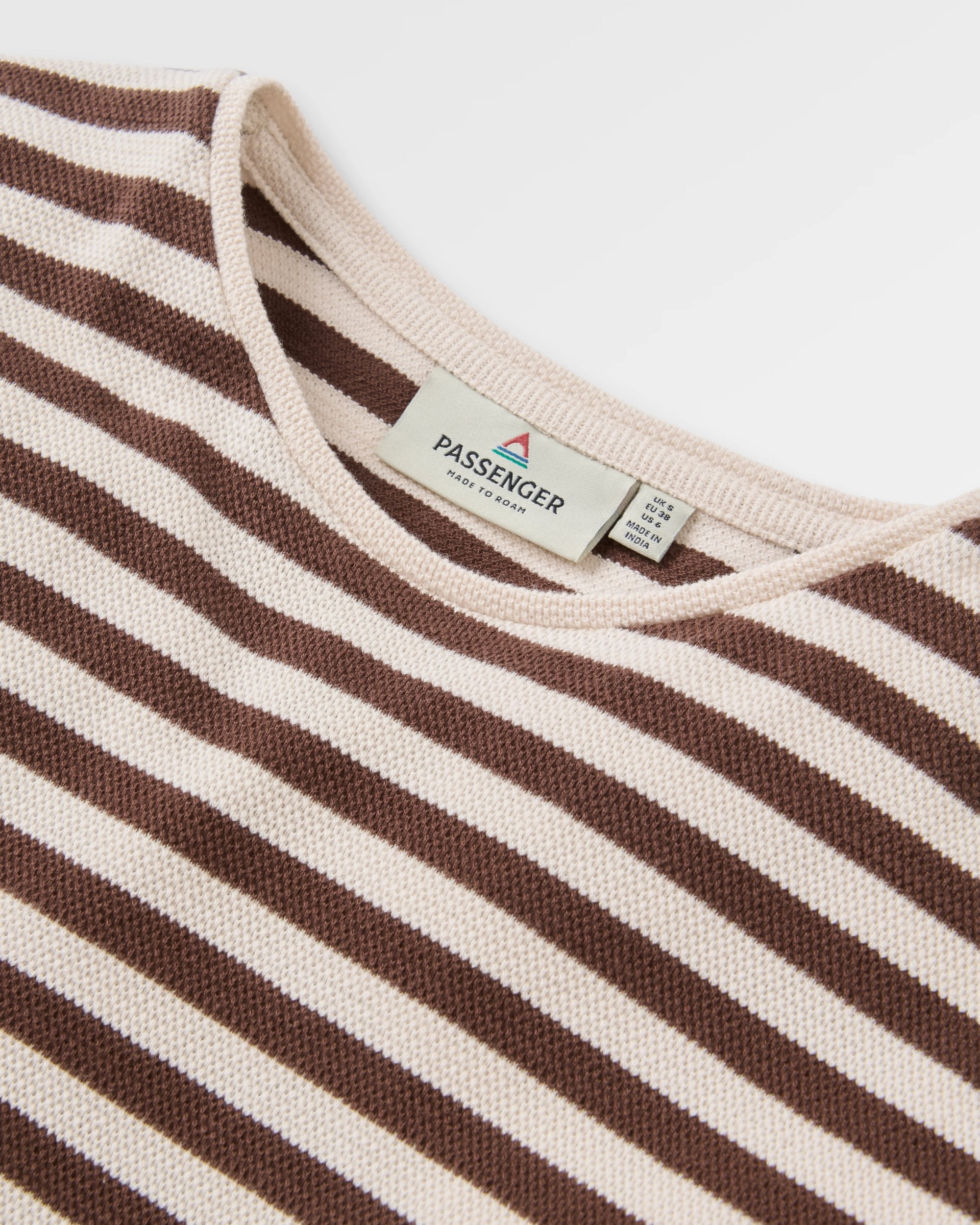 Panorama Striped Long sleeve T-Shirt - Chestnut - Flatlay