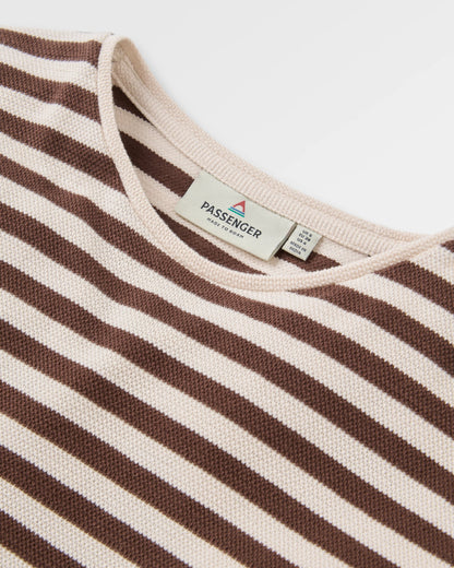 Panorama Striped Long sleeve T-Shirt - Chestnut - Flatlay