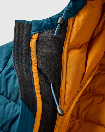 Ashland Down Recycled Jacket - Retro Orange/Tidal Blue - Flatlay