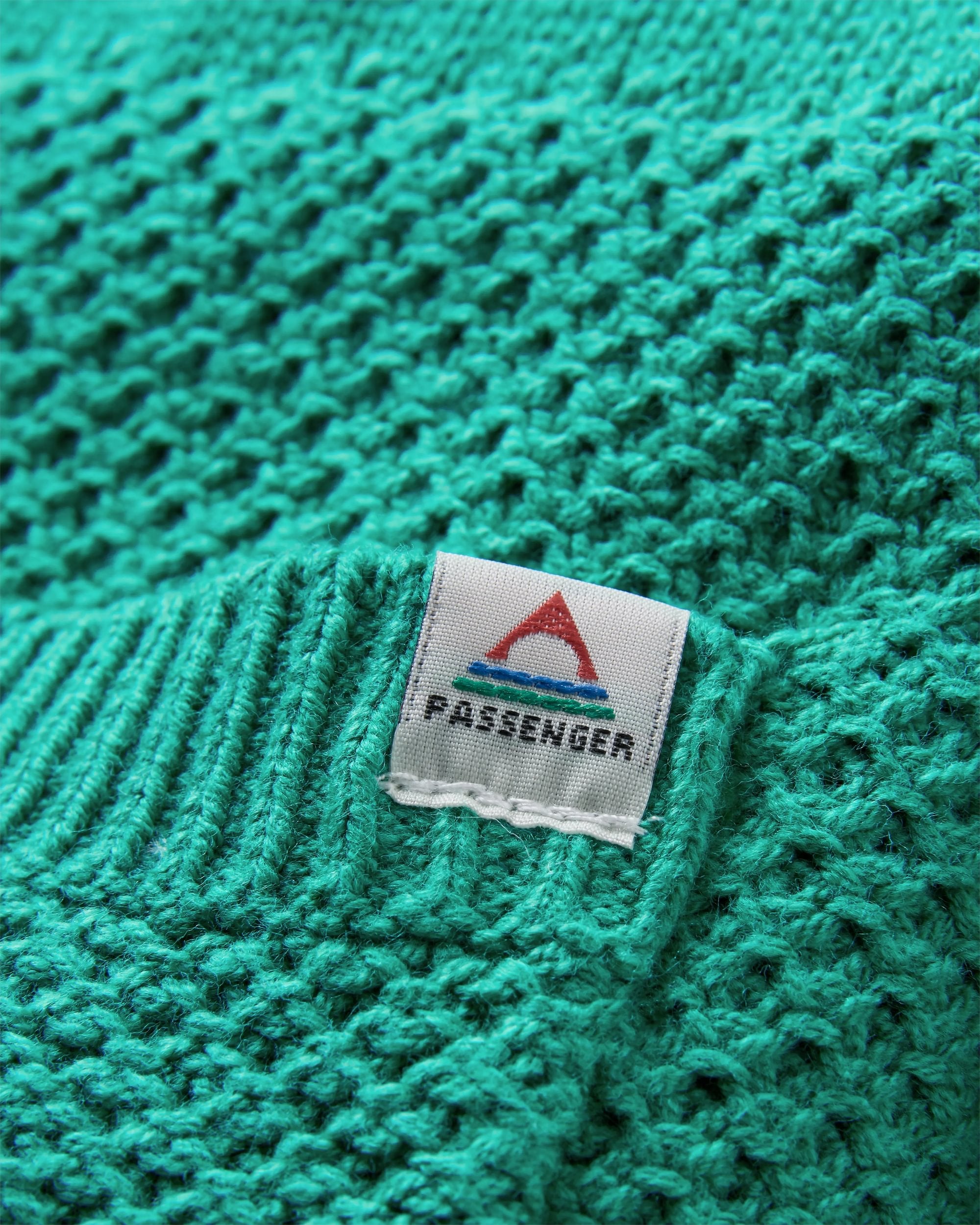 Cove Organic Cotton Knitted Zip Hoodie - Greenlake - Flatlay