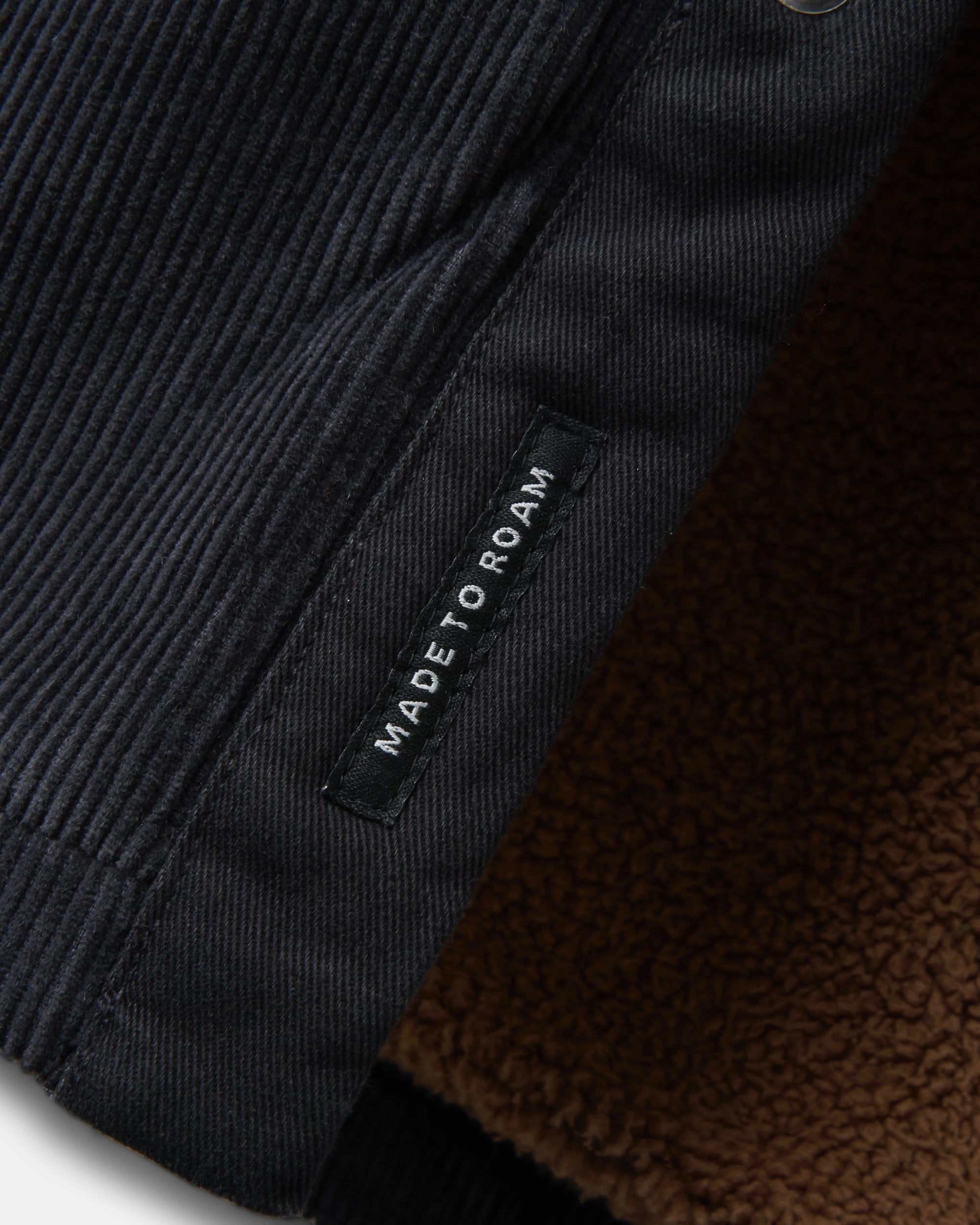 Kodiak Sherpa Lined Cord Overshirt - Faded Black - Flatlay