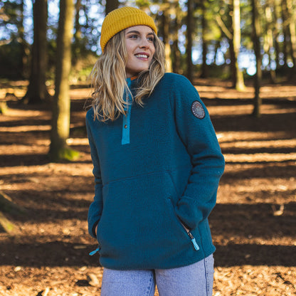 Sequoia Sherpa Fleece Pullover - Blue Coral