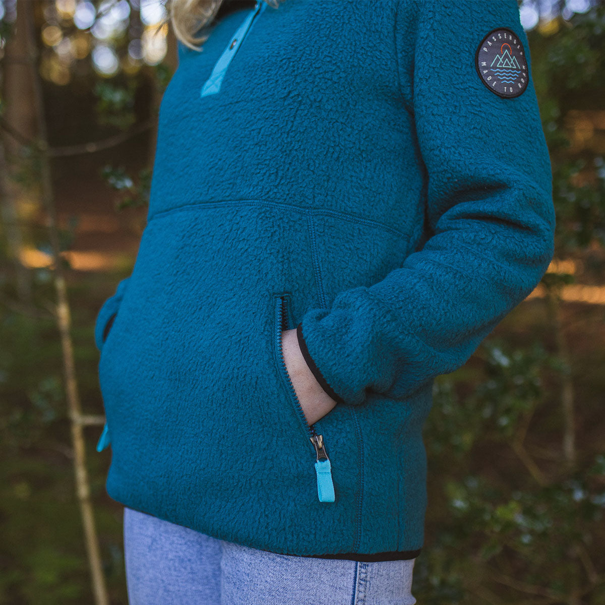 Sequoia Sherpa Fleece Pullover - Blue Coral