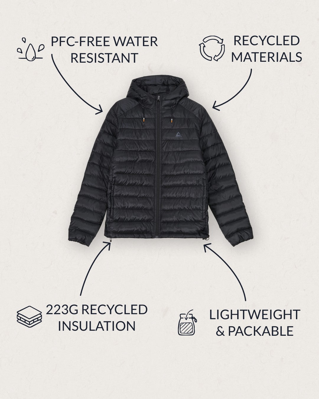 Roamer Recycled Insulated Jacket - True Black