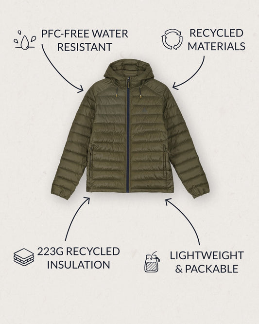 Roamer Recycled Insulated Jacket - Khaki