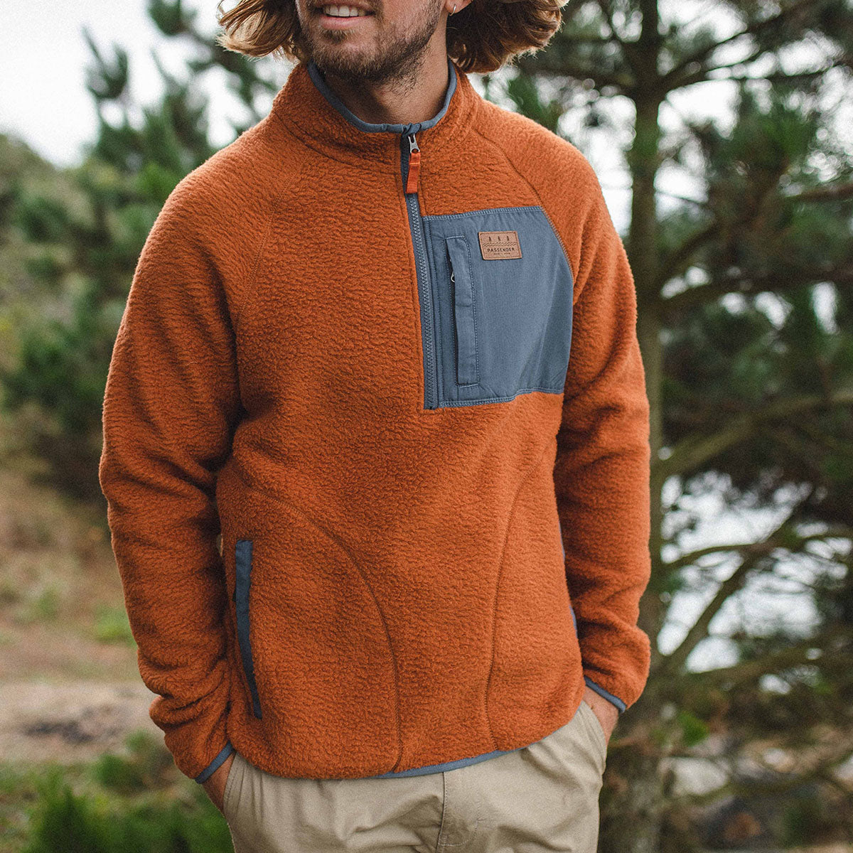 Offgrid 1/4 Zip Recycled Sherpa Fleece - Glazed Ginger