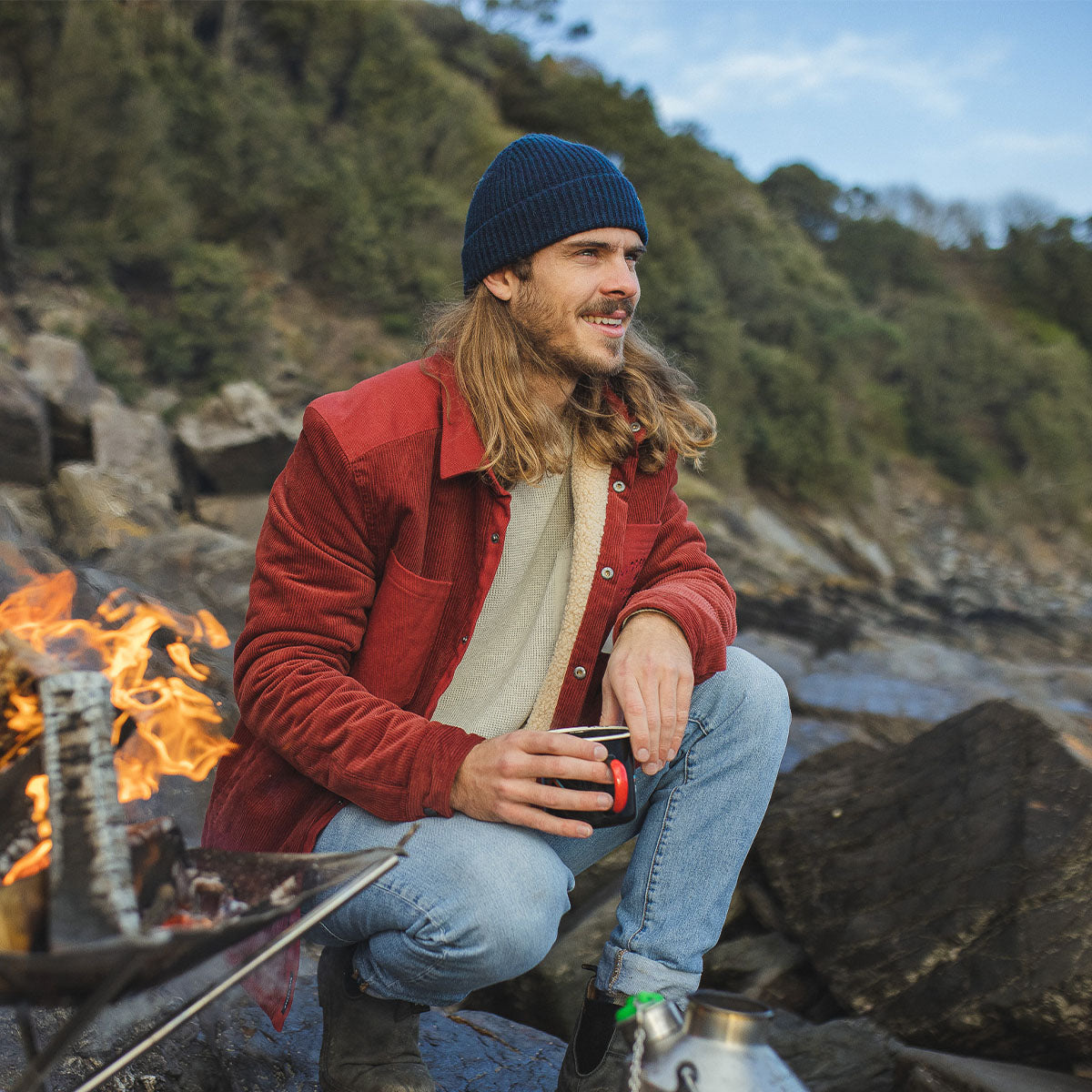 Male_Compass Beanie - Blue Nights