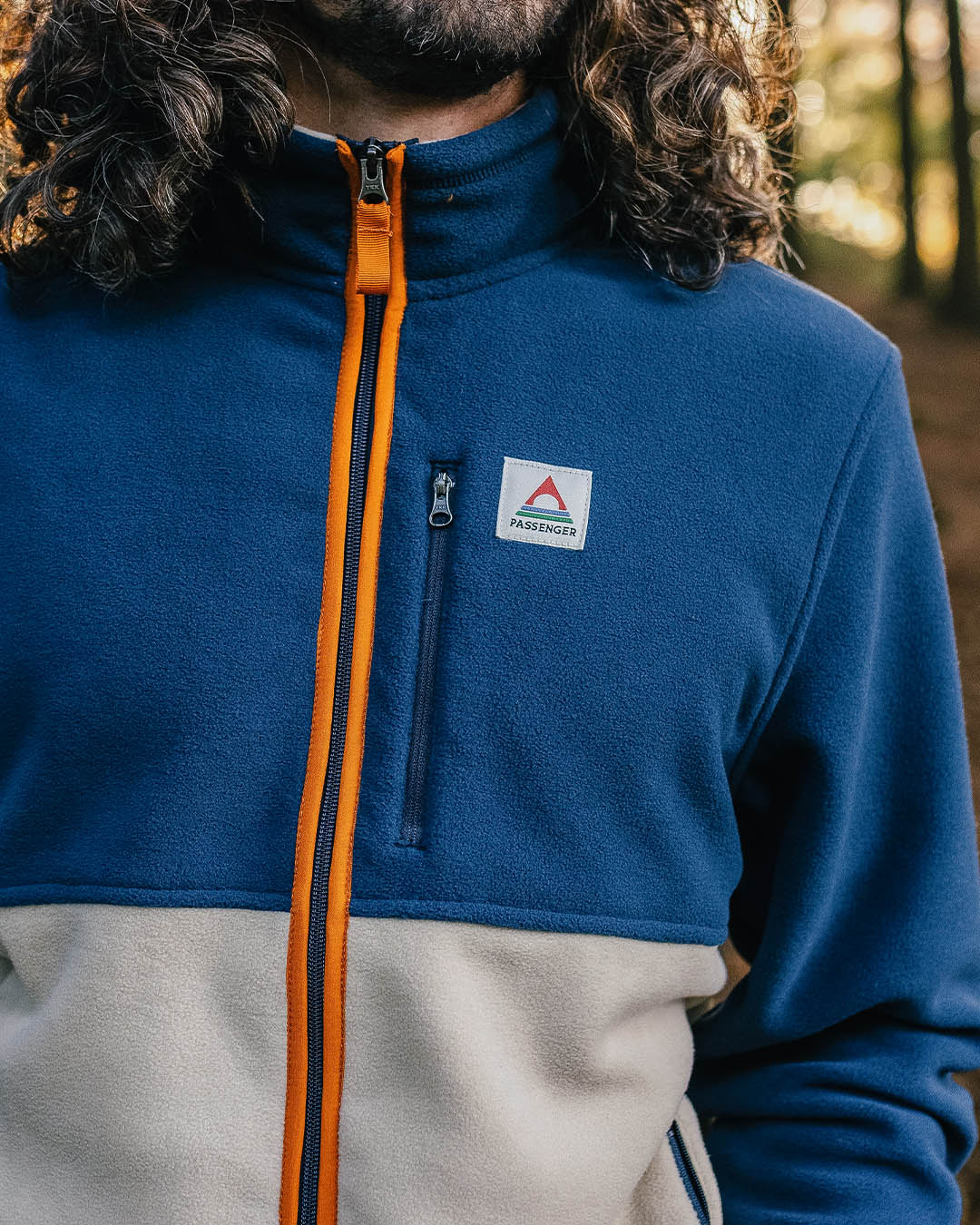 Ridge Full Zip Polar Fleece - Dark Denim/Oatmeal