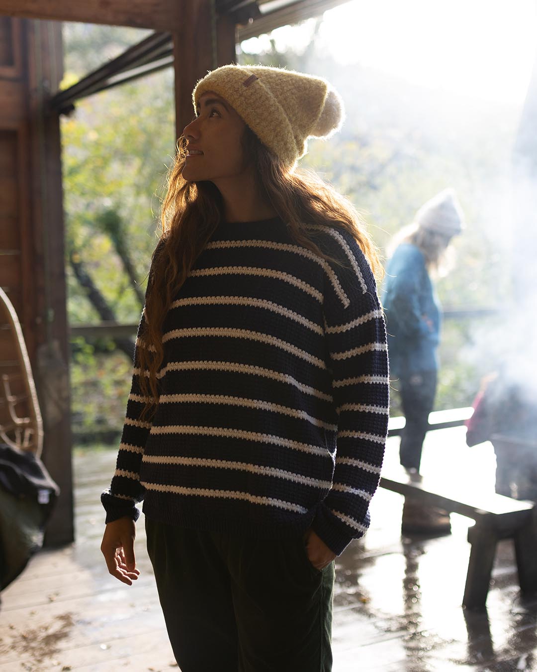 Lakewood Organic Cotton Jumper - Navy Stripe