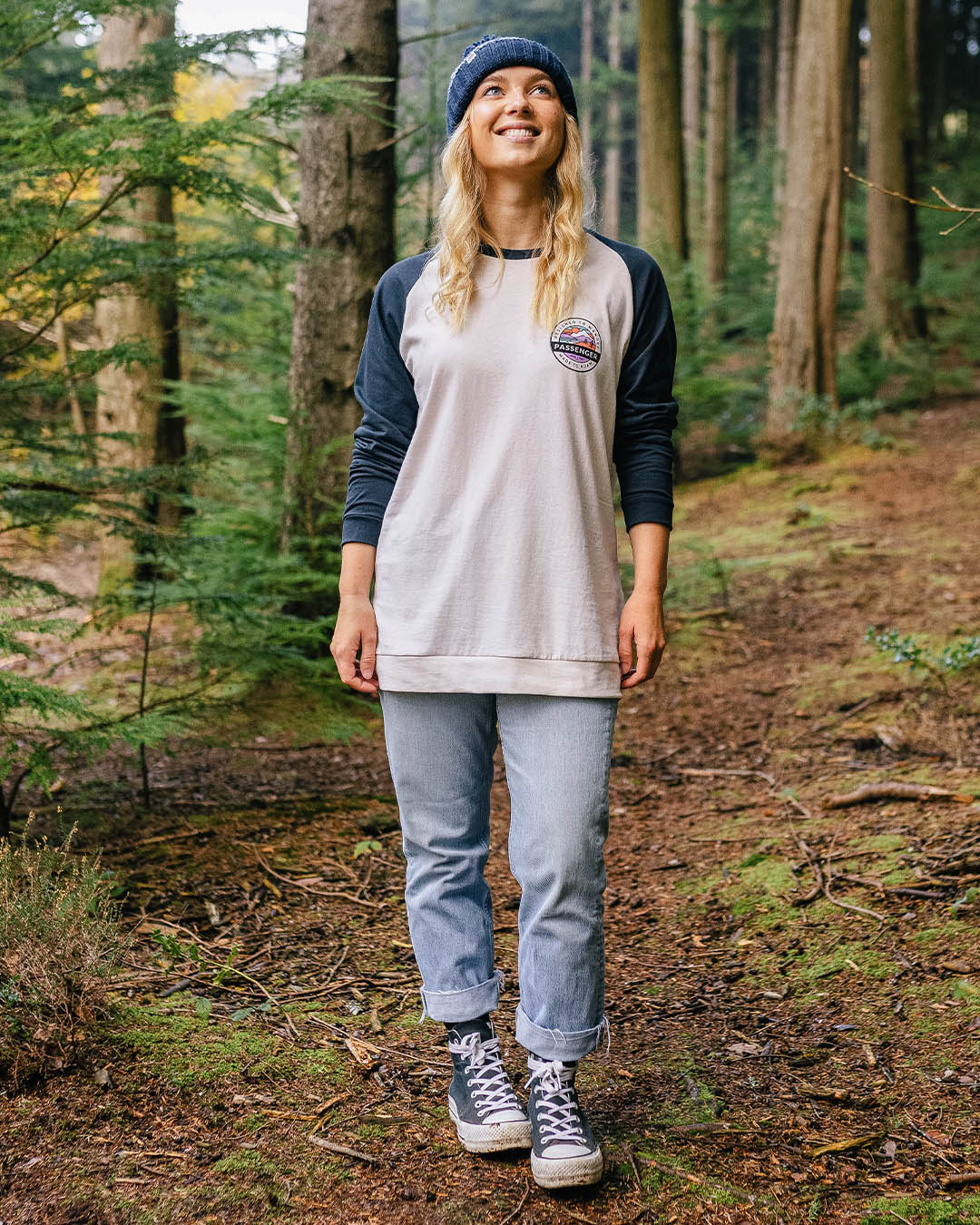 Wilds Recycled Cotton Oversized Ls T-Shirt - Deep Navy