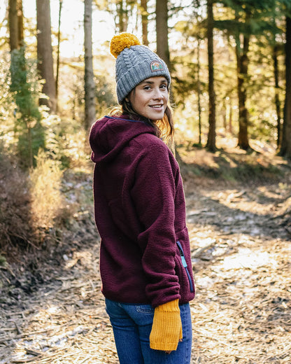 Maine Recycled Sherpa Hooded Fleece - Wine