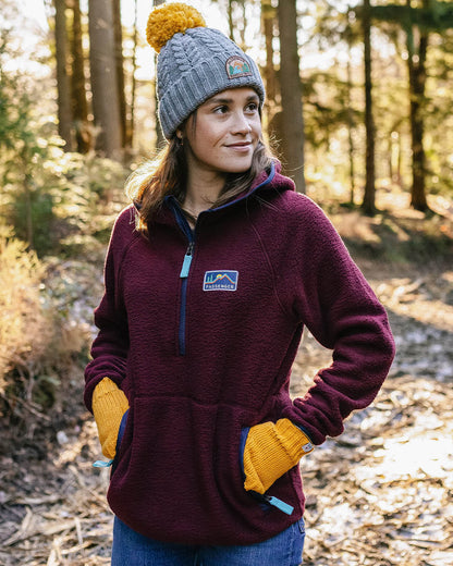 Maine Recycled Sherpa Hooded Fleece - Wine