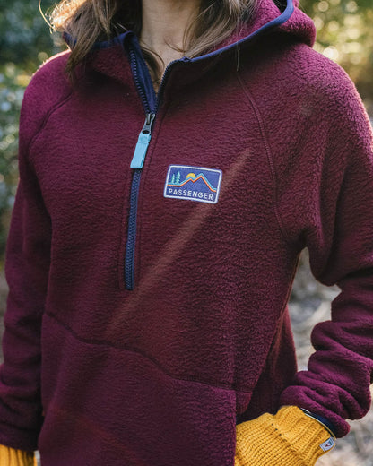 Maine Recycled Sherpa Hooded Fleece - Wine