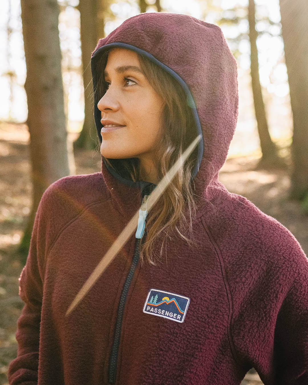 Maine Recycled Sherpa Hooded Fleece - Wine