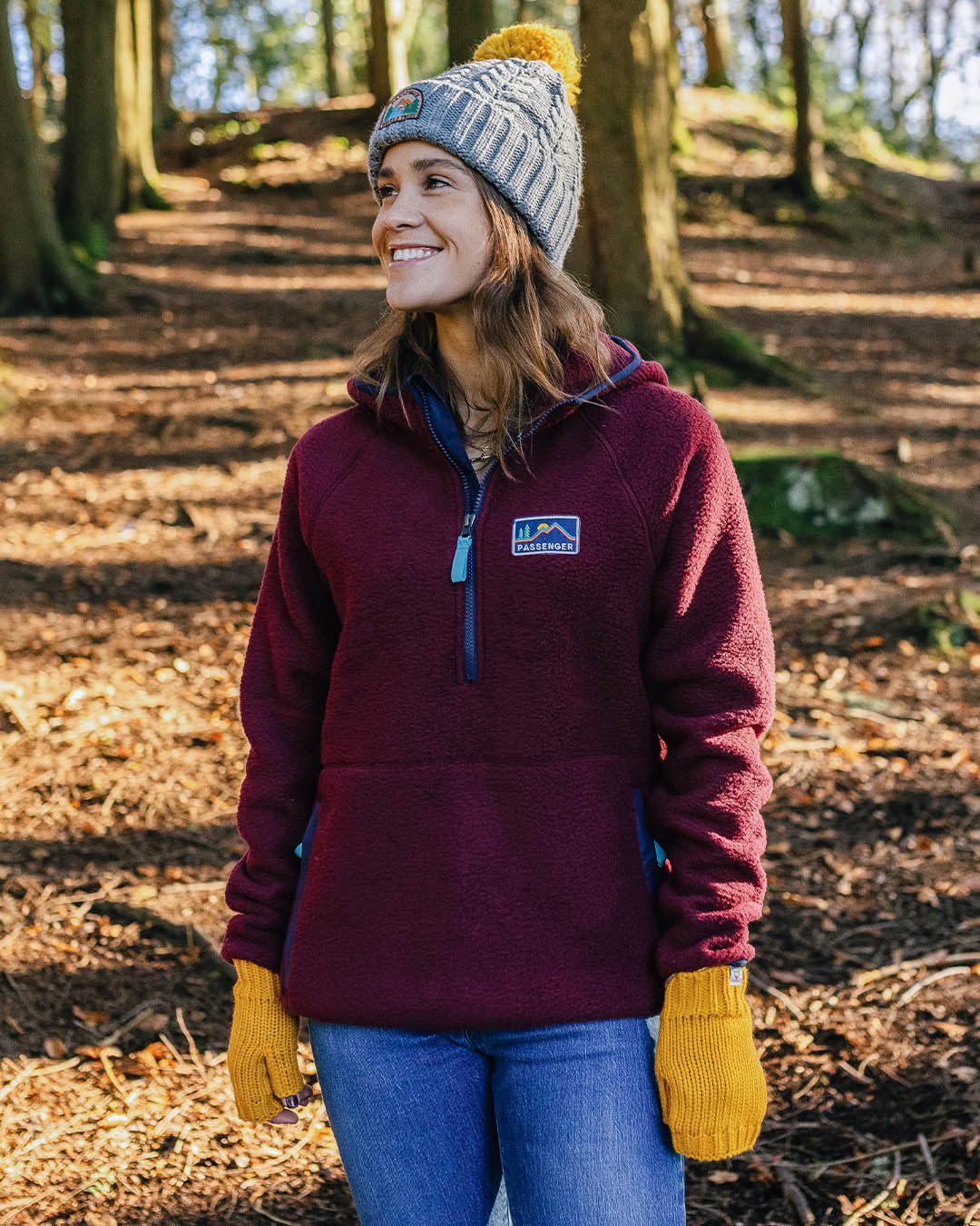 Maine Recycled Sherpa Hooded Fleece - Wine