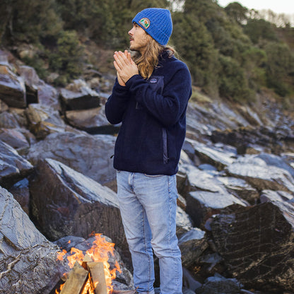 Offgrid 1/4 Zip Recycled Sherpa Fleece - Navy