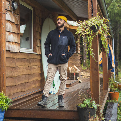 Offgrid 1/4 Zip Recycled Sherpa Fleece - Black