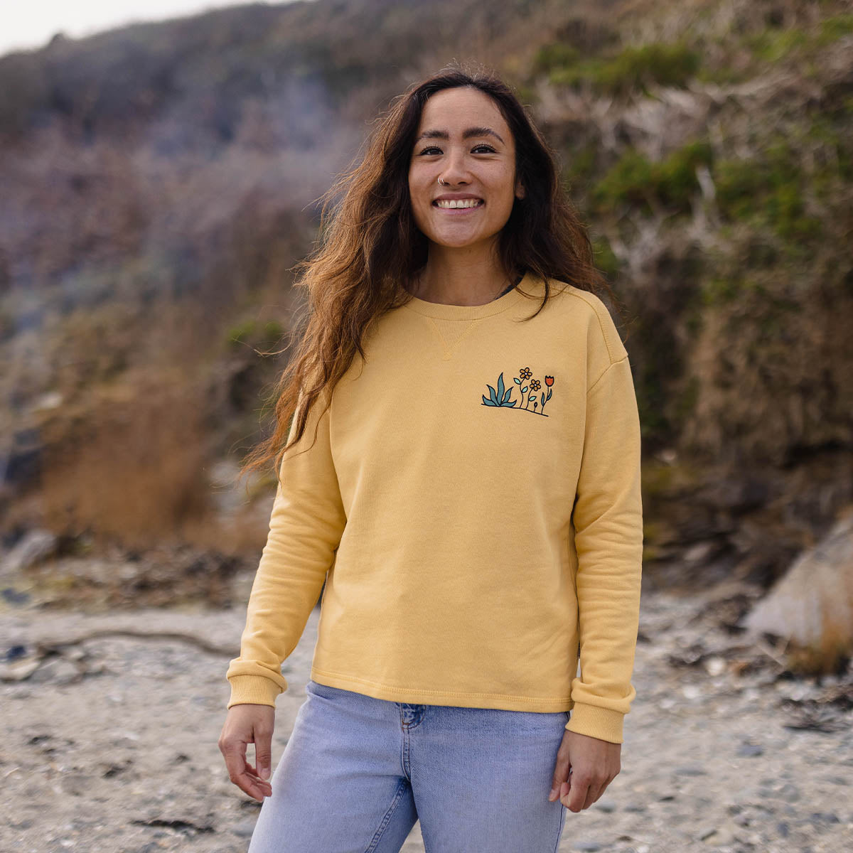 Bloom Hemp Sweatshirt - Ochre Yellow