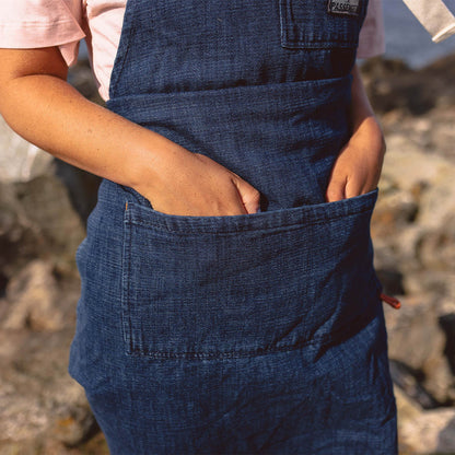 Organic Cotton Denim Apron - Dark Denim