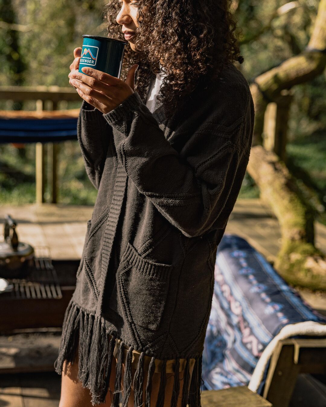 Palm Organic Cotton Cardigan - Black