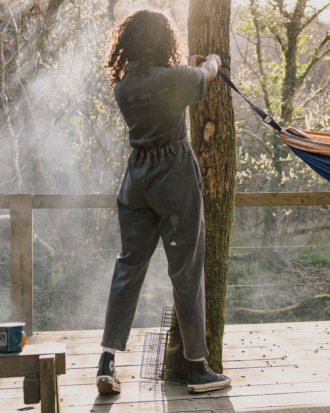 Bluebell Boiler Suit - Washed Black Denim