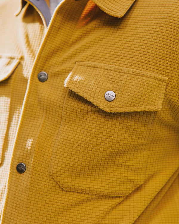 Maple Grid Polar Fleece Shirt - Mustard Gold